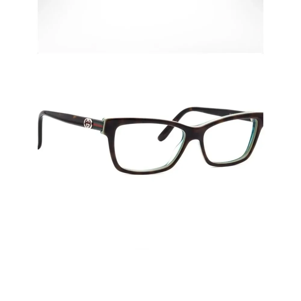 Gucci Women's Eyeglasses GG 3562 LA2 Dark Havana Green Semi Butterfly